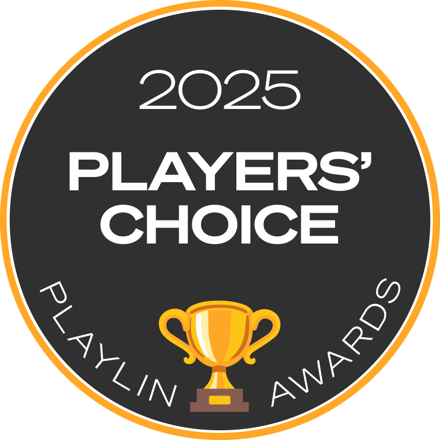 A badge saying 2025 Players' Choice Playlin Awards